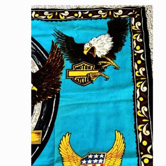 Rare Vintage Ha-Va-Ti Motorcycle Club Tapestry - Eagles/Skulls/Aces - Picture 9 of 11